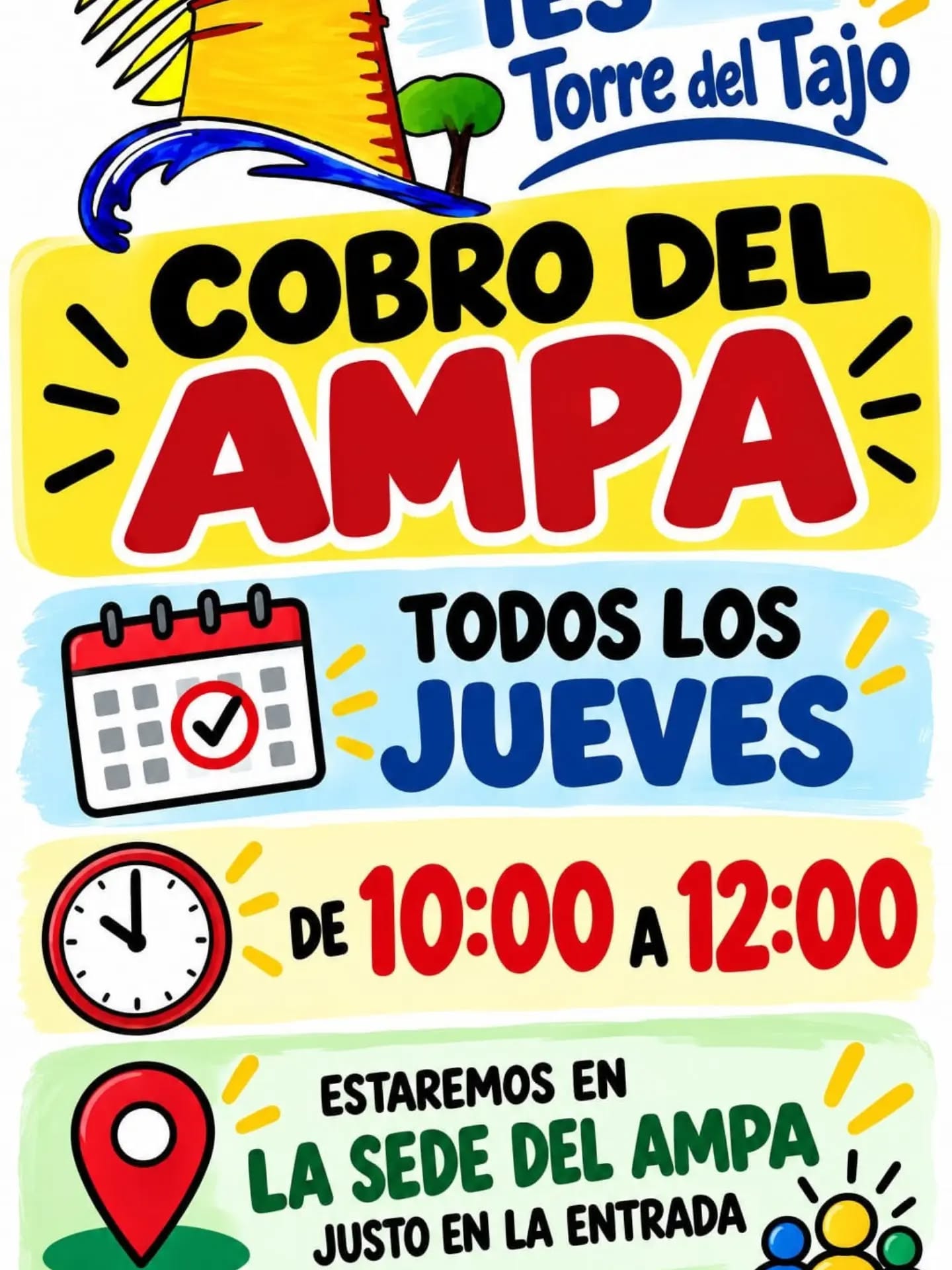 Cartel de atención presencial de la AMPA del IES Torre del Tajo
